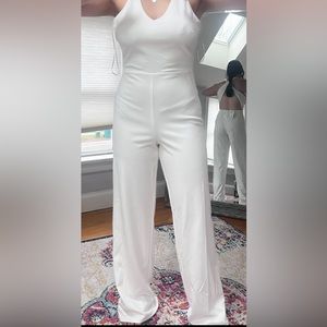 White open back jumpsuit